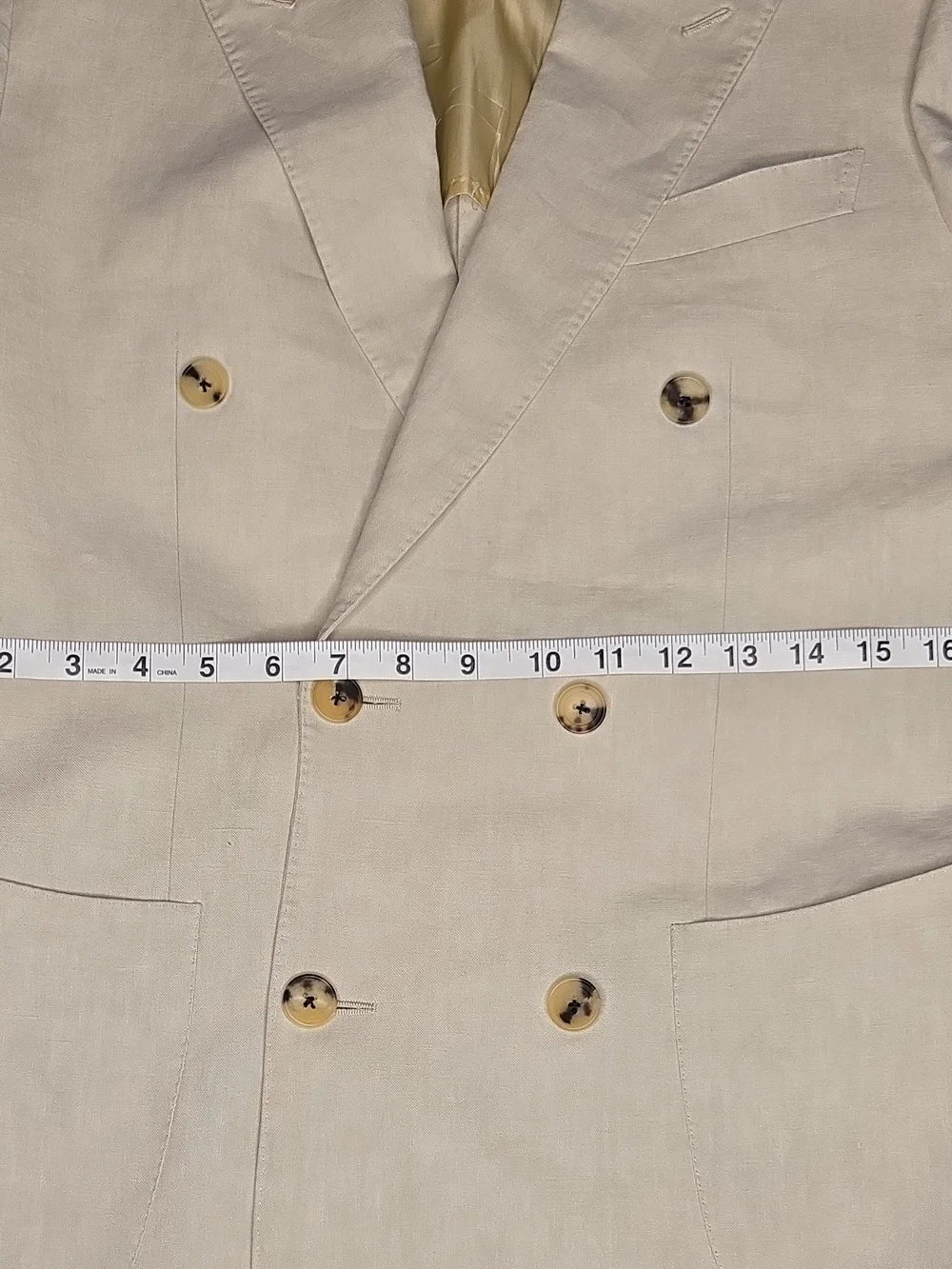 Men's Double-Breasted Cream Blazer